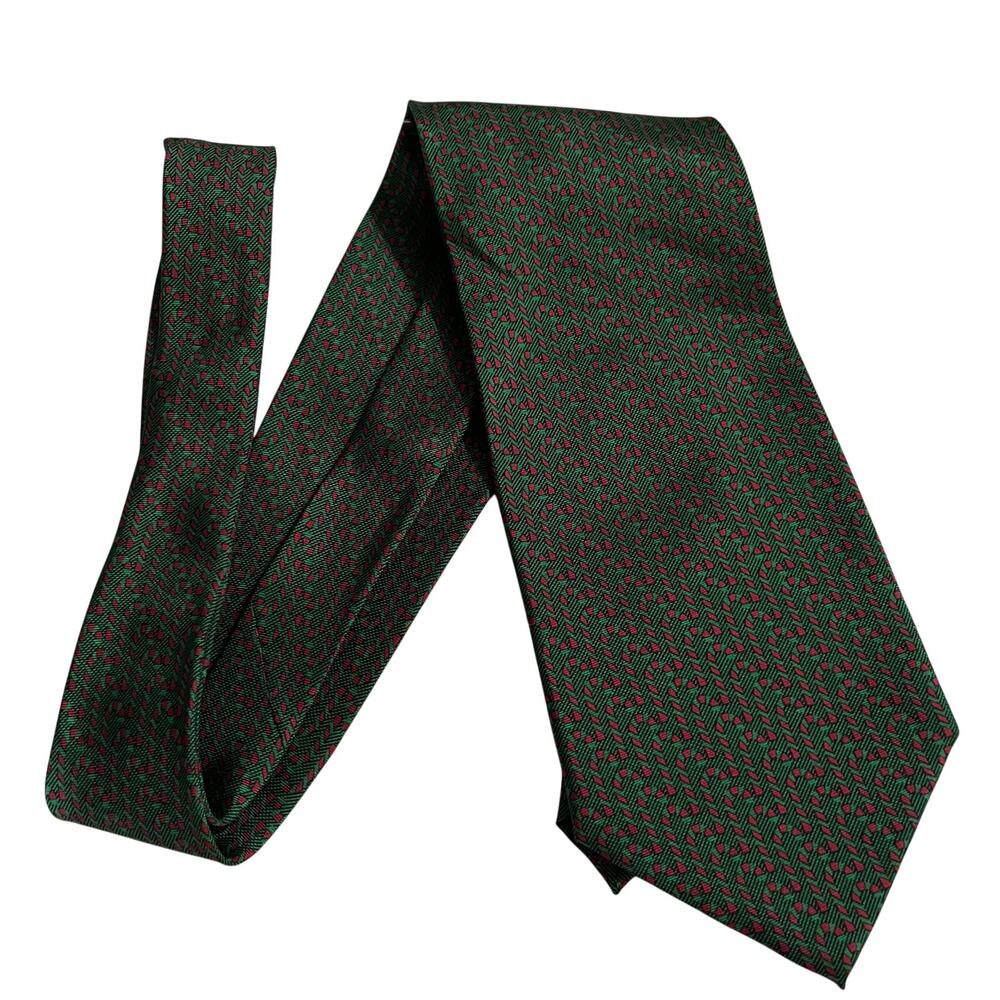 CHRISTMAS Neck Tie. Tongue Tied By Tom McLellon - Candy Cane Green Red %100 Silk